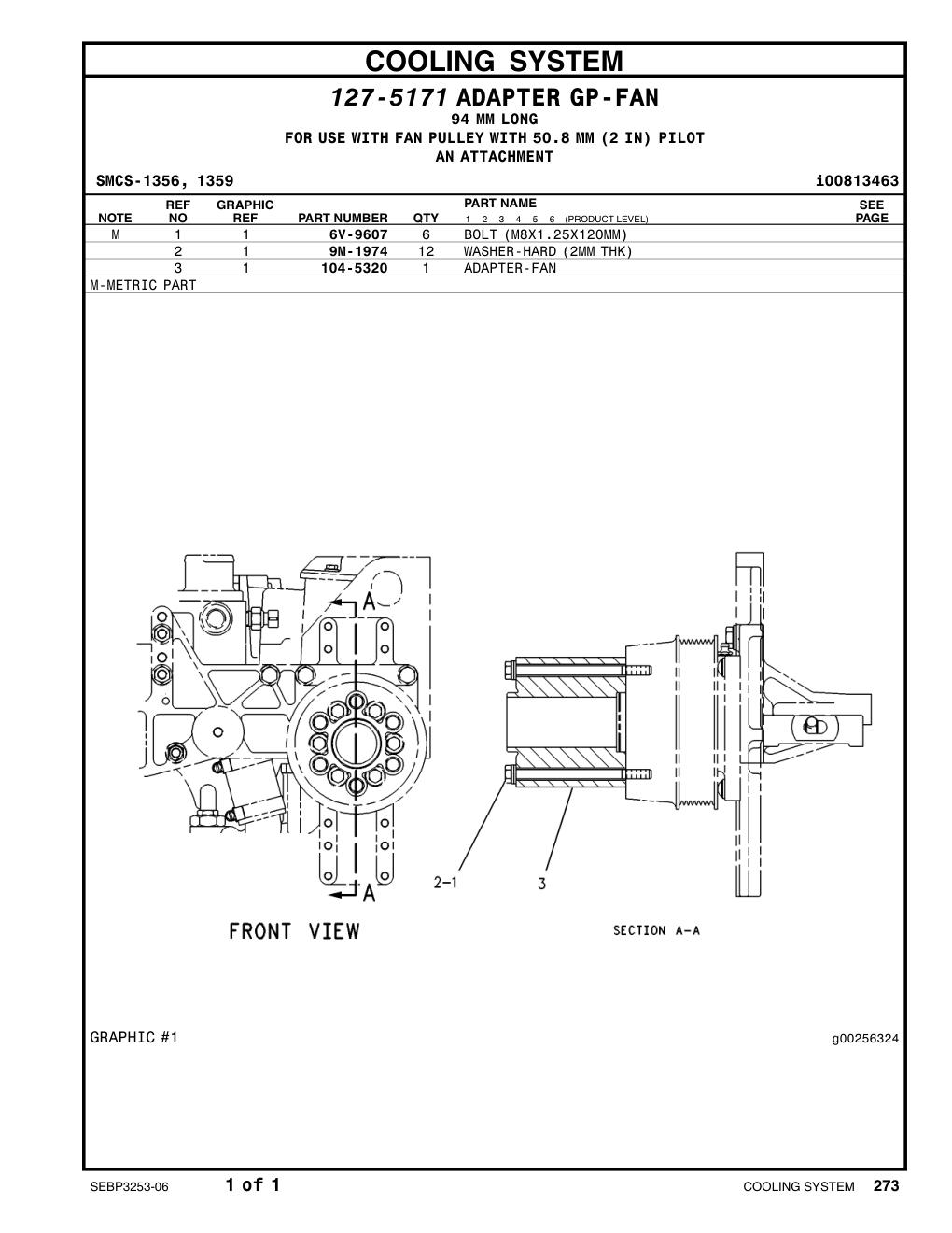 6V-9607 BOLT (L=120mm) CAT parts manual diagram