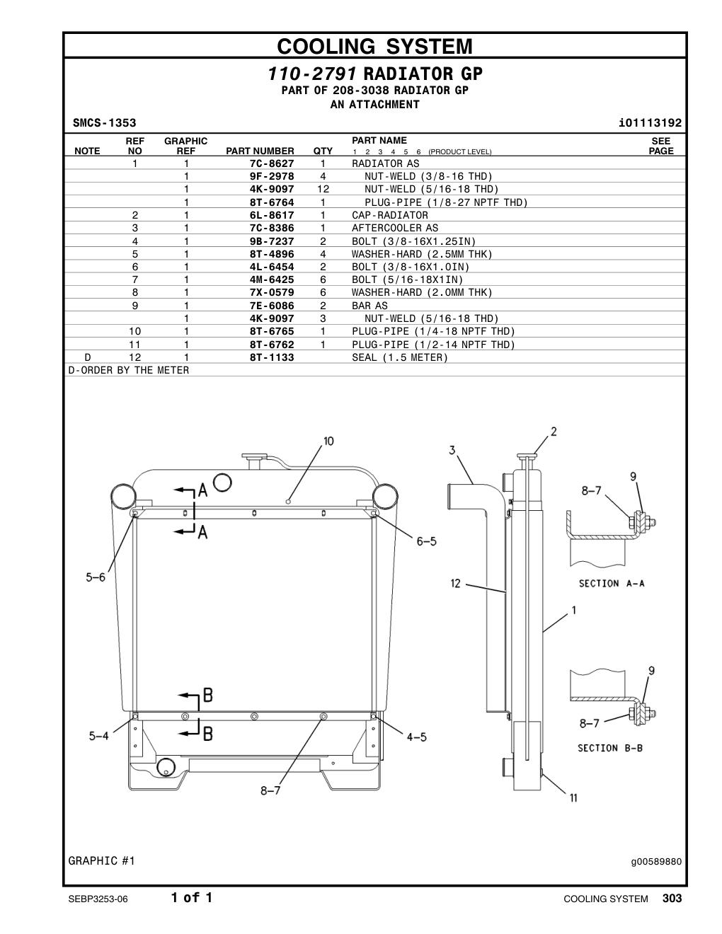 4M-6425 BOLT (5/16-18X1-IN) CAT parts manual diagram