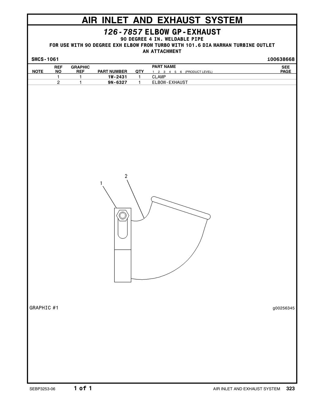 9N-6327 - ELBOW-EXHAUST