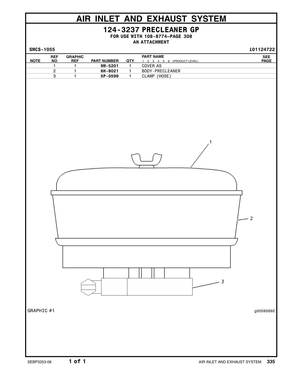 9M-5201 COVER AS CAT parts manual diagram