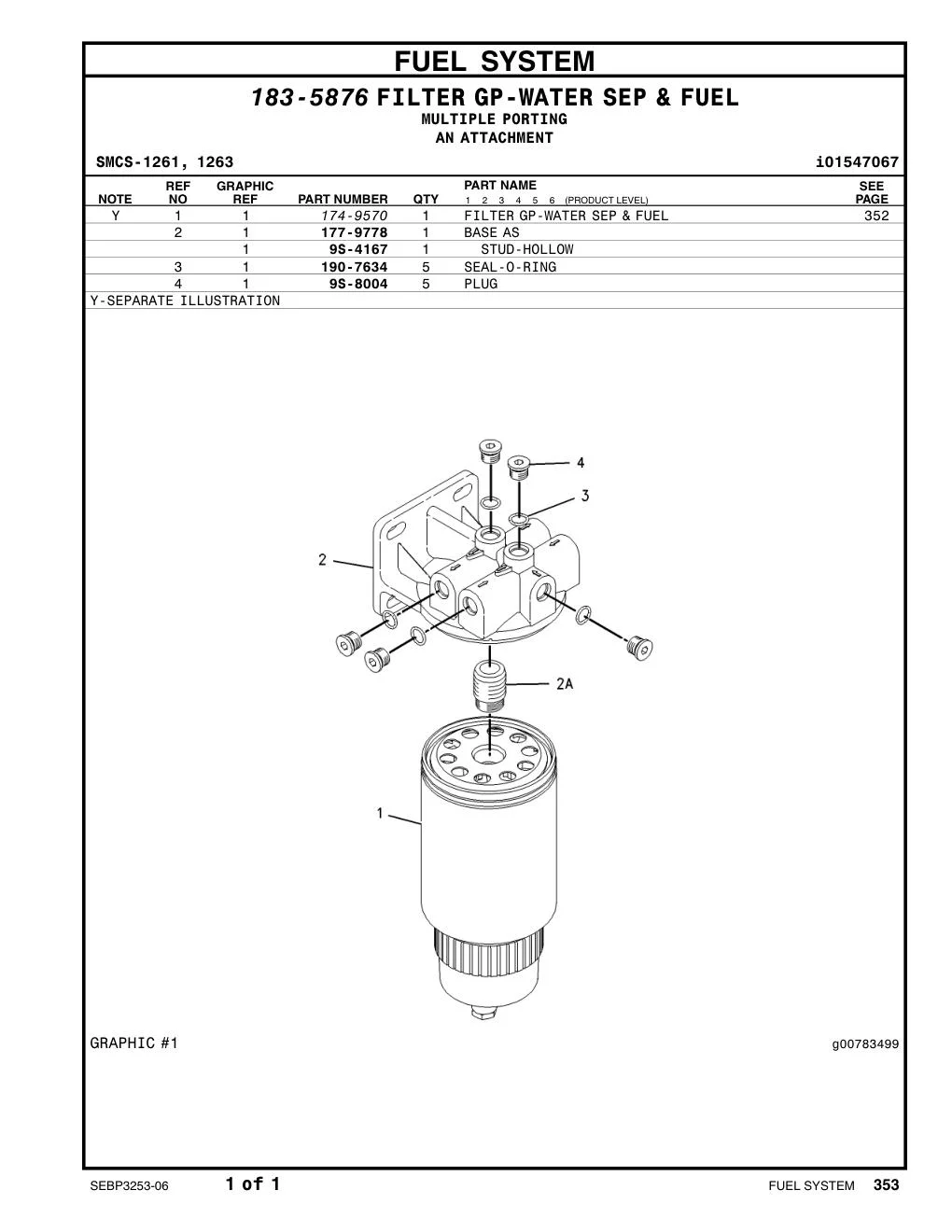 174-9570 - FILTER GP-WATER SEP & FUEL