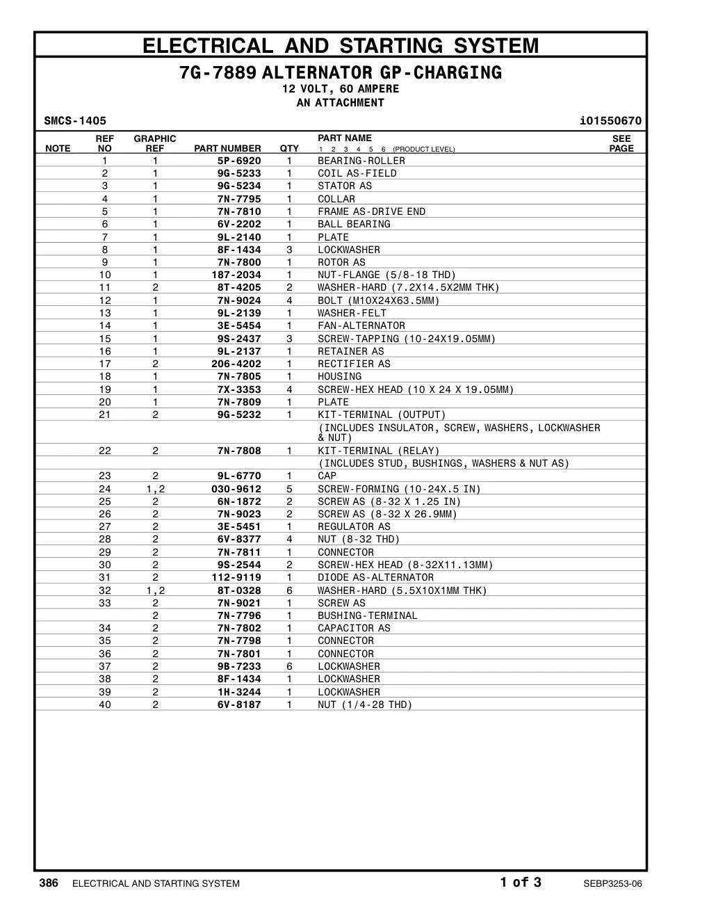 9G-5232 - KIT-TERMINAL (OUTPUT) (INCLUDES INSULATOR, SCREW, WASHERS, LOCKWASHER & NUT)