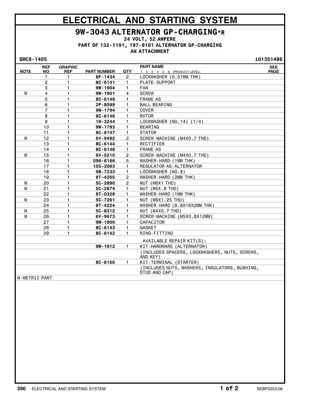 6V-9492 SCREW CAT parts manual diagram