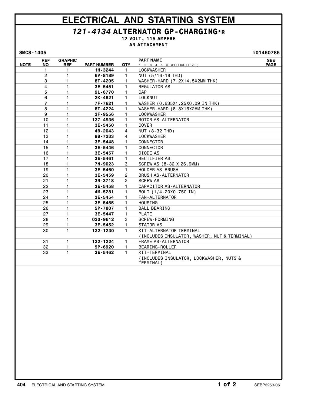 3E-5452 STATOR AS CAT parts manual diagram