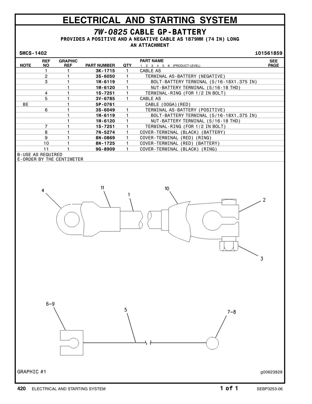 1M-6120 NUT (5/16-18-THD) CAT parts manual diagram