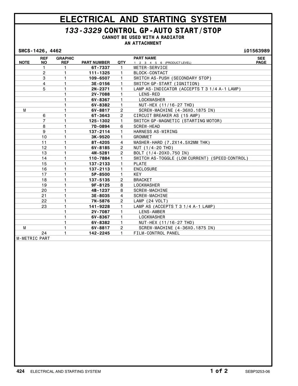 6V-8367 LOCKWASHER CAT parts manual diagram