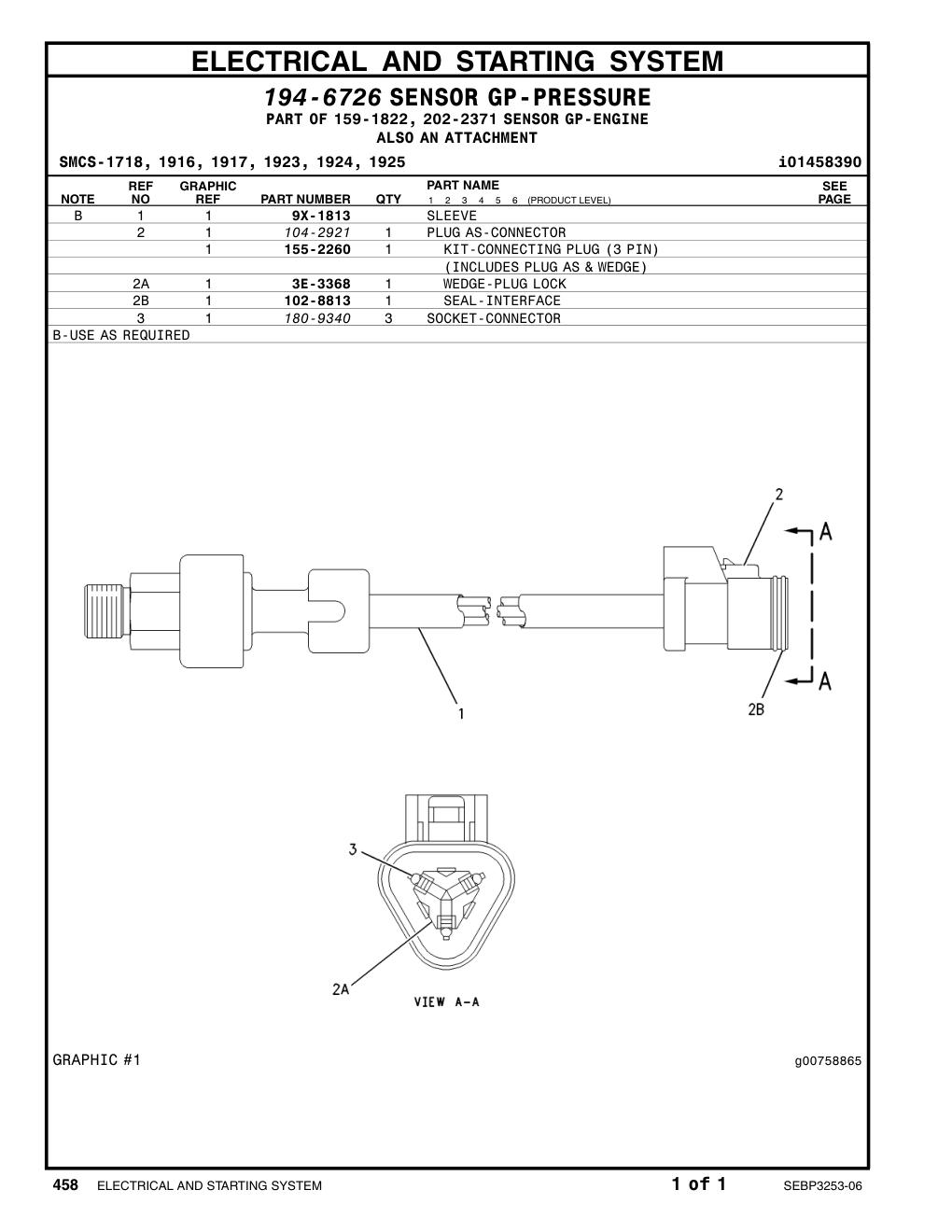 3E-3368 WEDGE CAT parts manual diagram