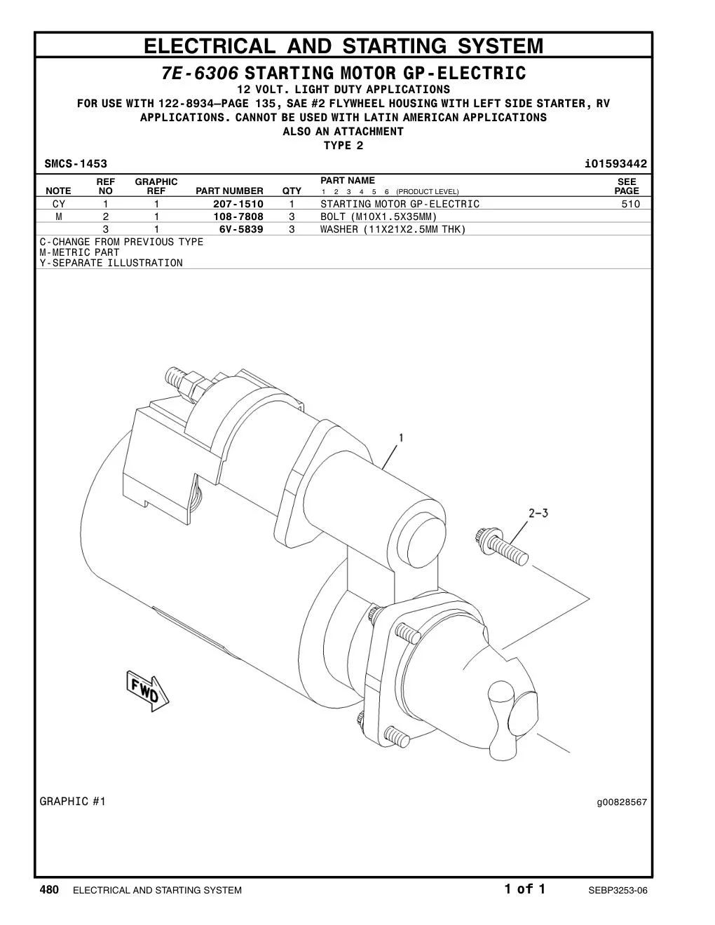 207-1510 - STARTING MOTOR GP-ELECTRIC
