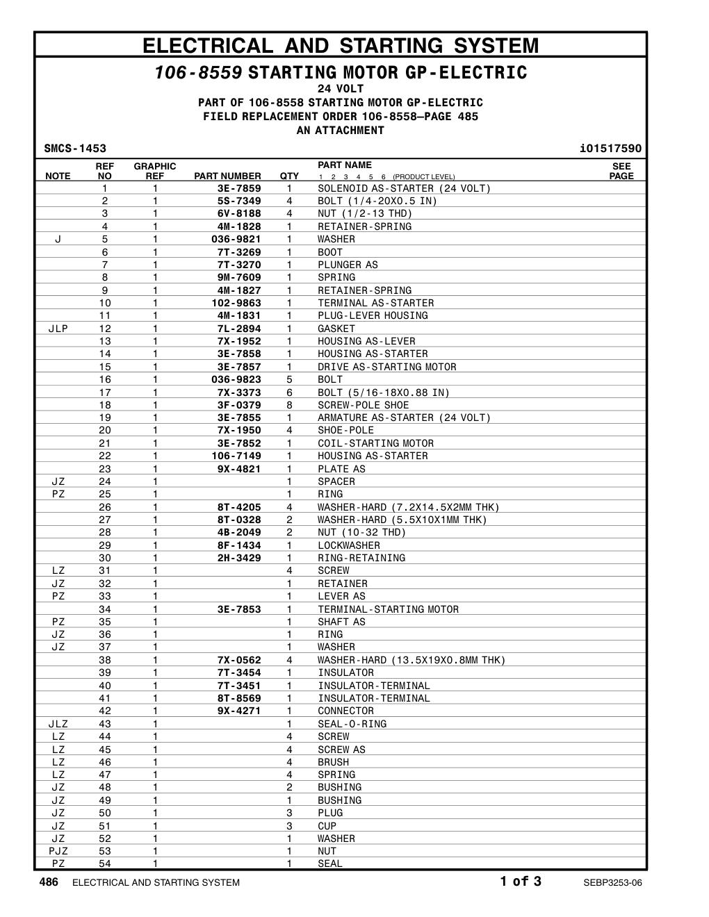 3E-7859 SOLENOID AS PZ 54 1 SEAL CAT parts manual diagram
