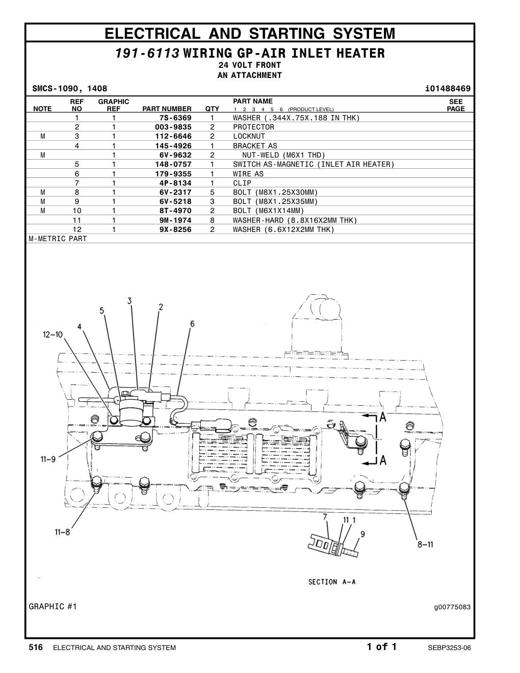 6V-9632 6V-9632 CAT parts manual diagram
