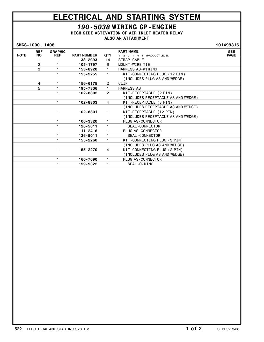 3S-2093 STRAP CAT parts manual diagram