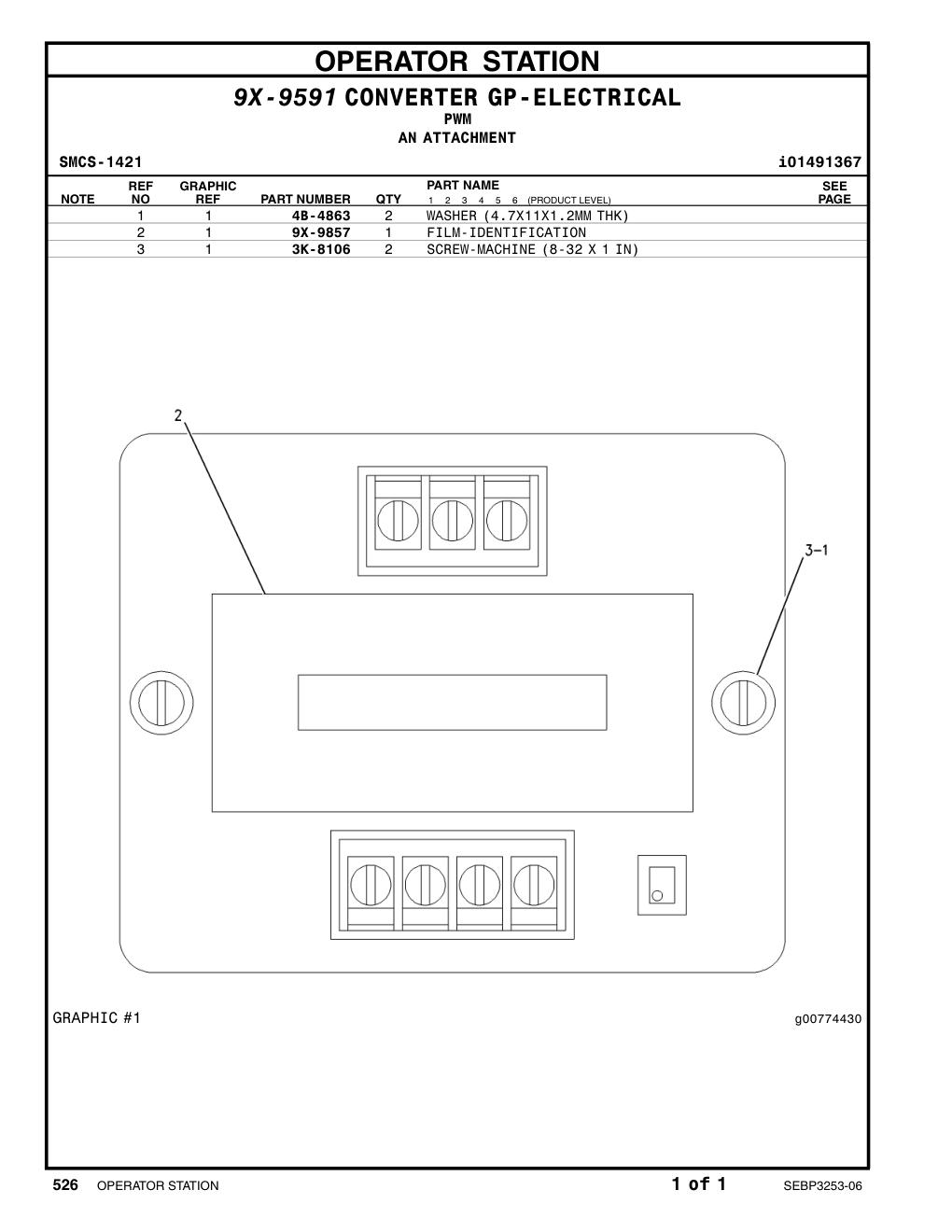 3K-8106 SCREW-MACHINE (8-32X1-IN) CAT parts manual diagram