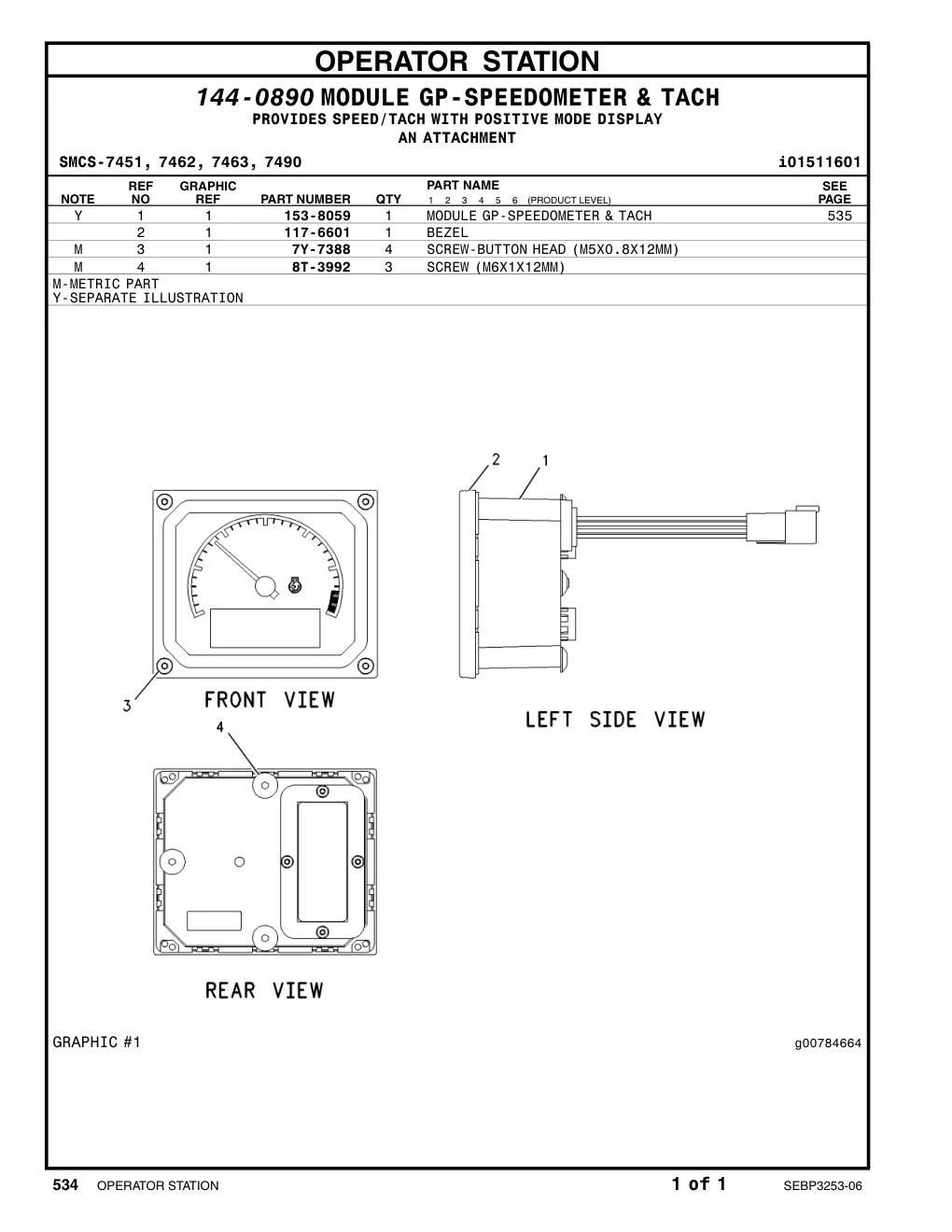 153-8059 - MODULE GP-SPEEDOMETER & TACH