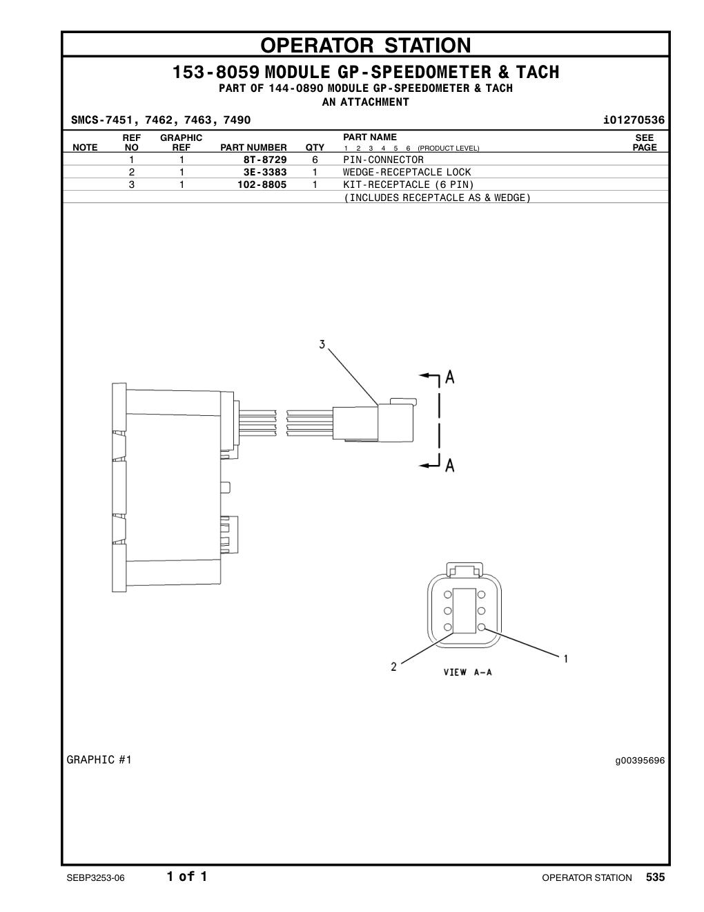 3E-3383 WEDGE CAT parts manual diagram