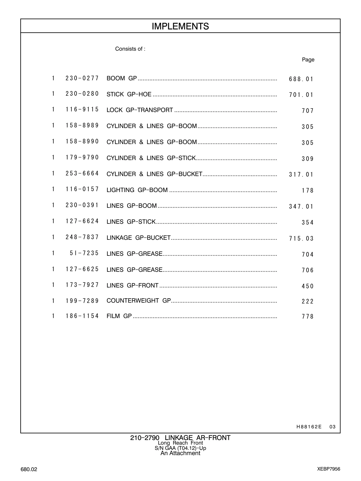 248-7837 - LINKAGE GP - BUCKET................................................................