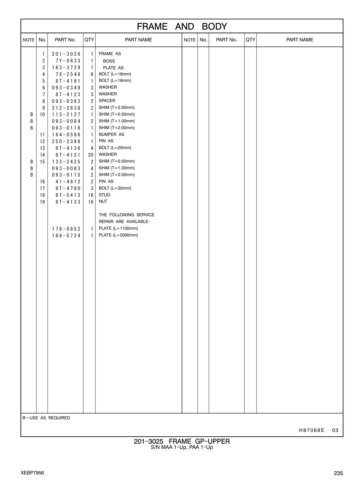201-3026 - FRAME AS