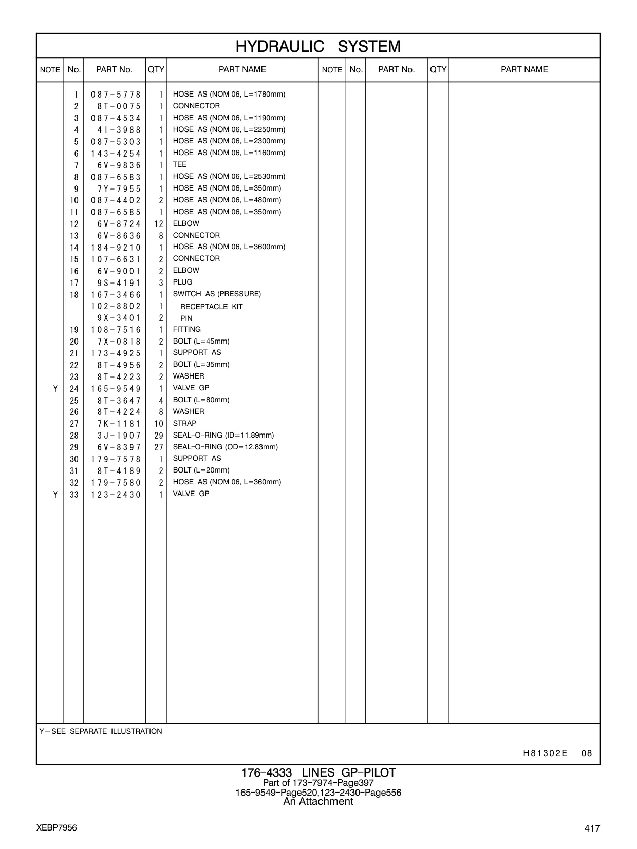 179-7580 - HOSE AS (NOM 06, L=360mm)
