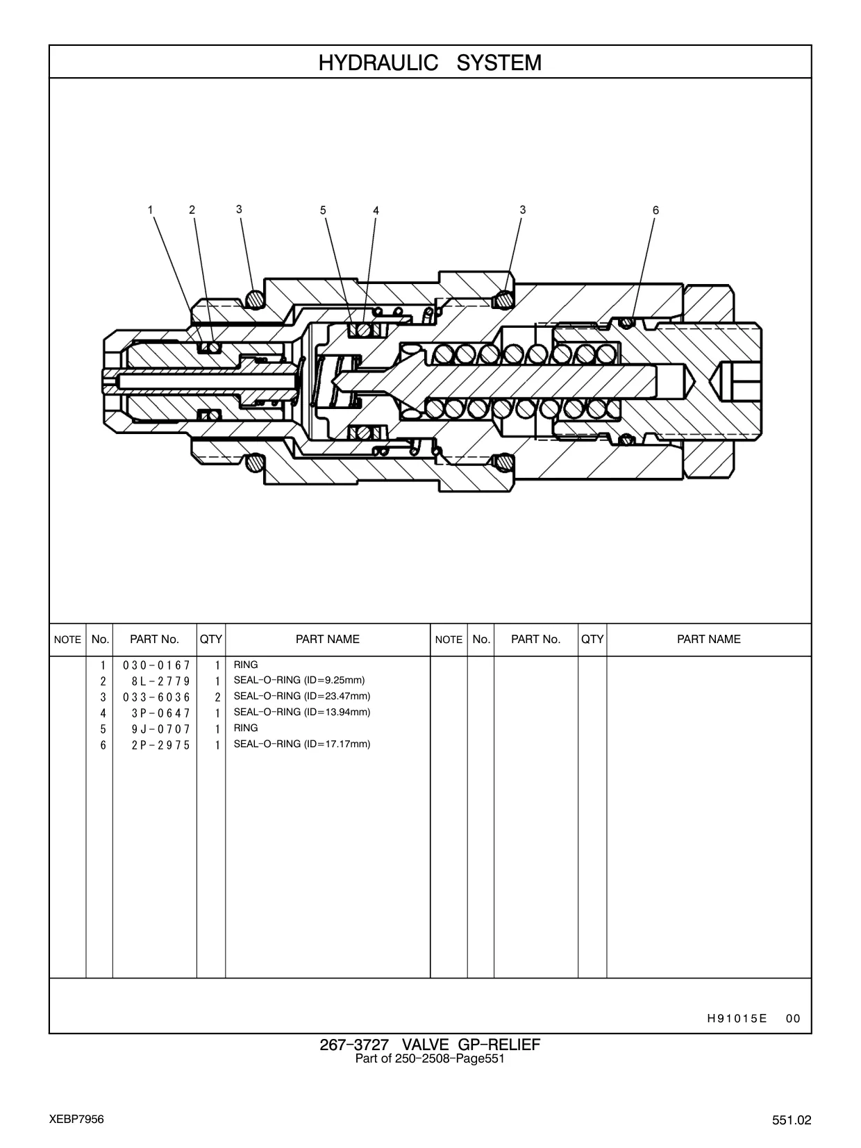 2P-2975 - SEAL - O - RING (ID=17.17mm)