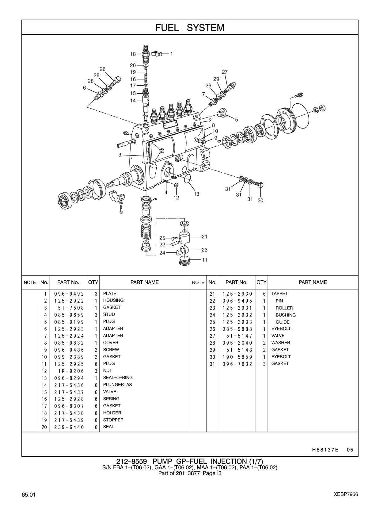 096-7632 - GASKET H 8 8 1 3 7 E 05