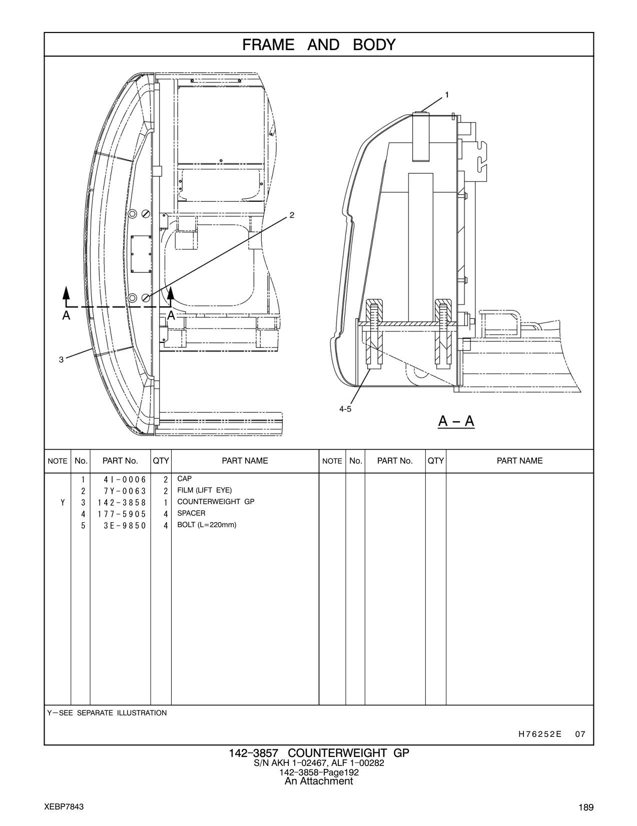 142-3858 - COUNTERWEIGHT GP