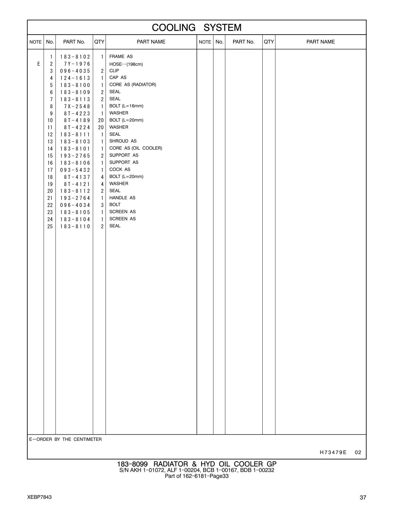 183-8100 - CORE AS (RADIATOR)