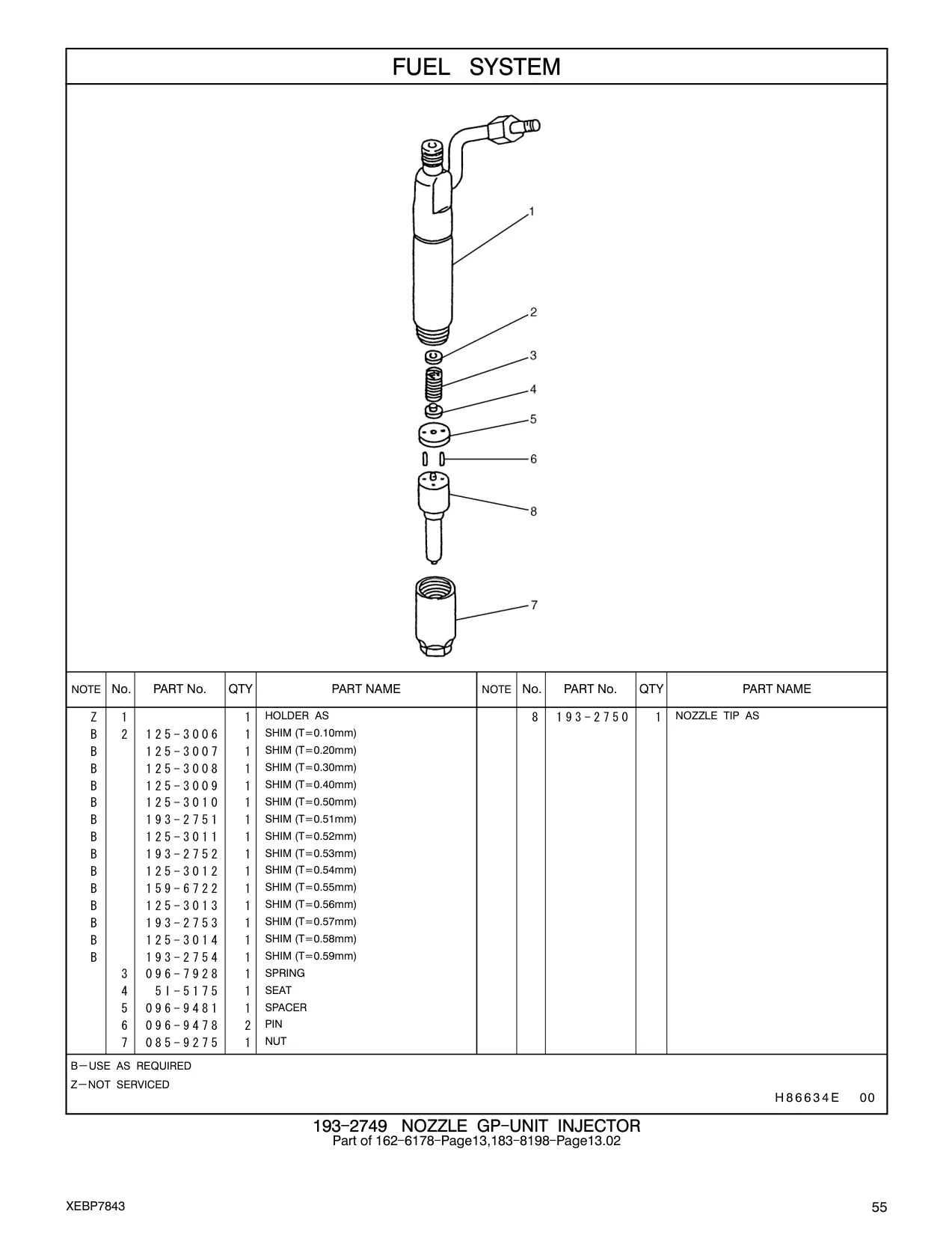 193-2750 - NOZZLE TIP AS H 8 6 6 3 4 E 00