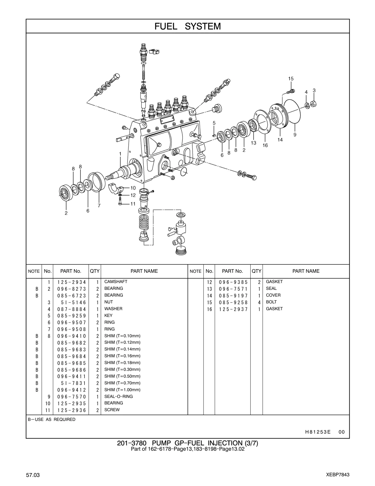125-2934 - CAMSHAFT