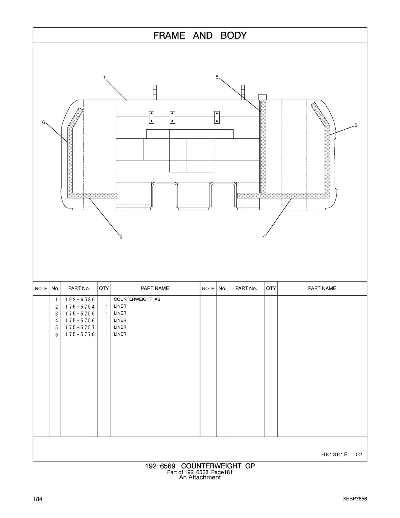 192-6586 - COUNTERWEIGHT AS