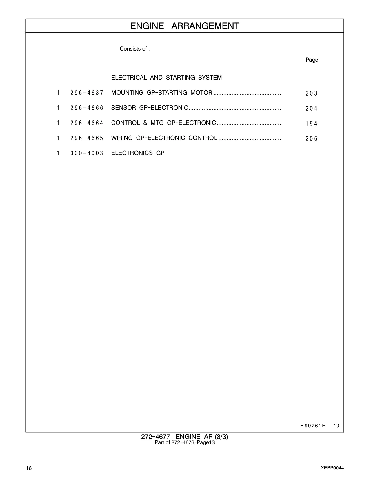 296-4637 - MOUNTING GP - STARTING MOTOR .........................................