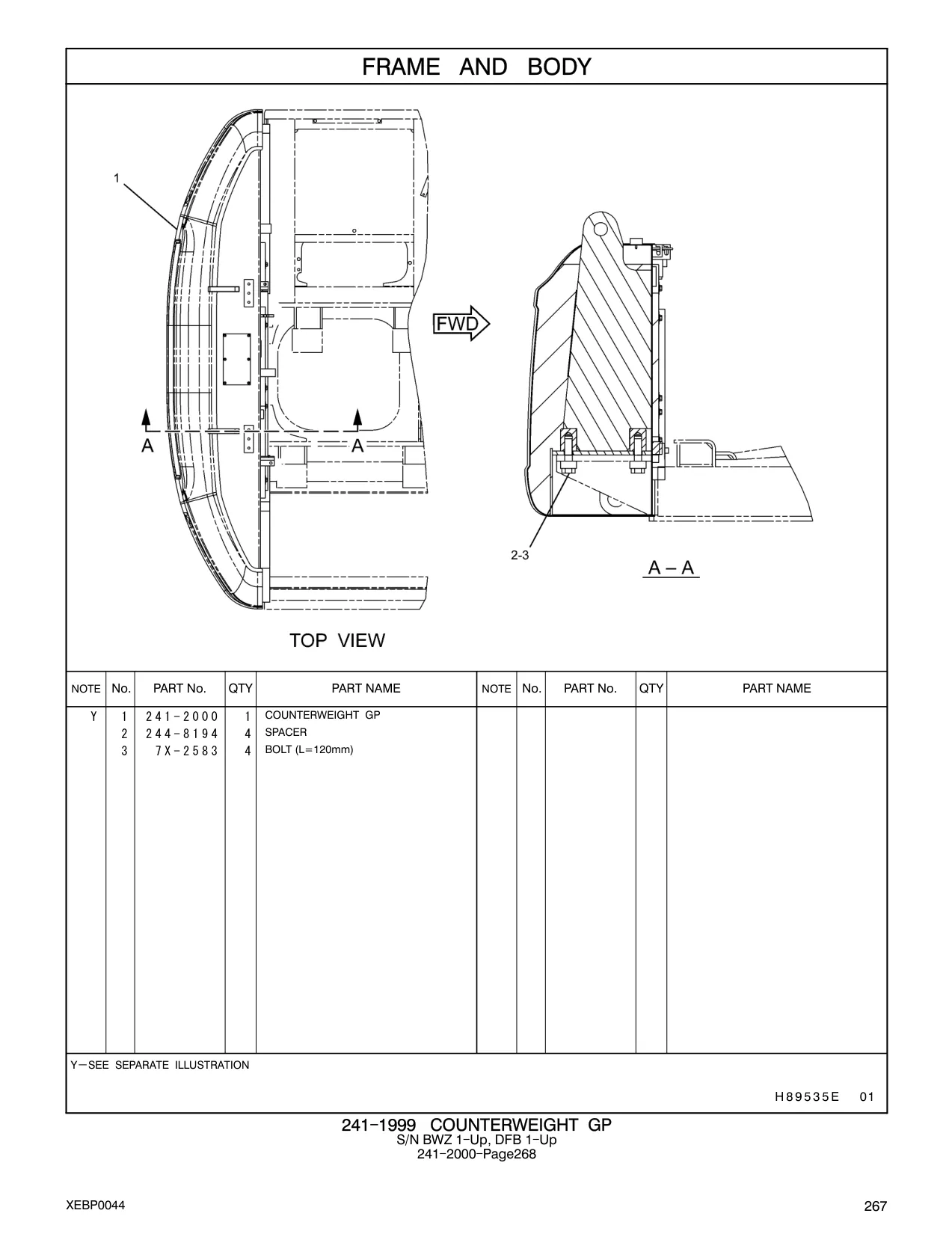 7X-2583 - BOLT (L=120mm)