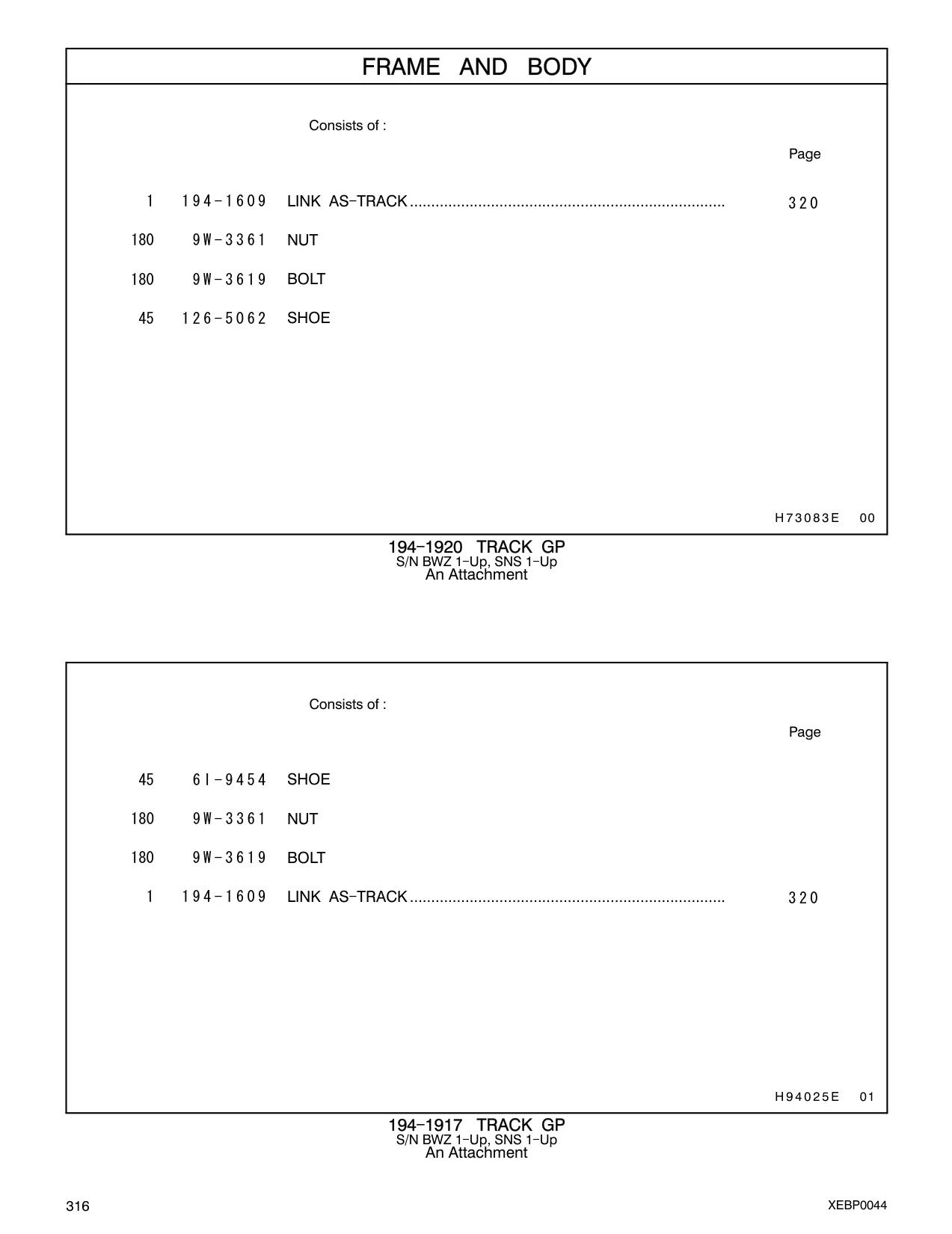 194-1609 - LINK AS - TRACK ..........................................................................
