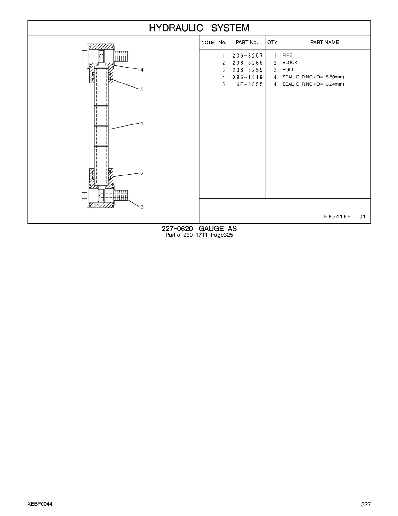 6F-4855 - SEAL - O - RING (ID=13.94mm)