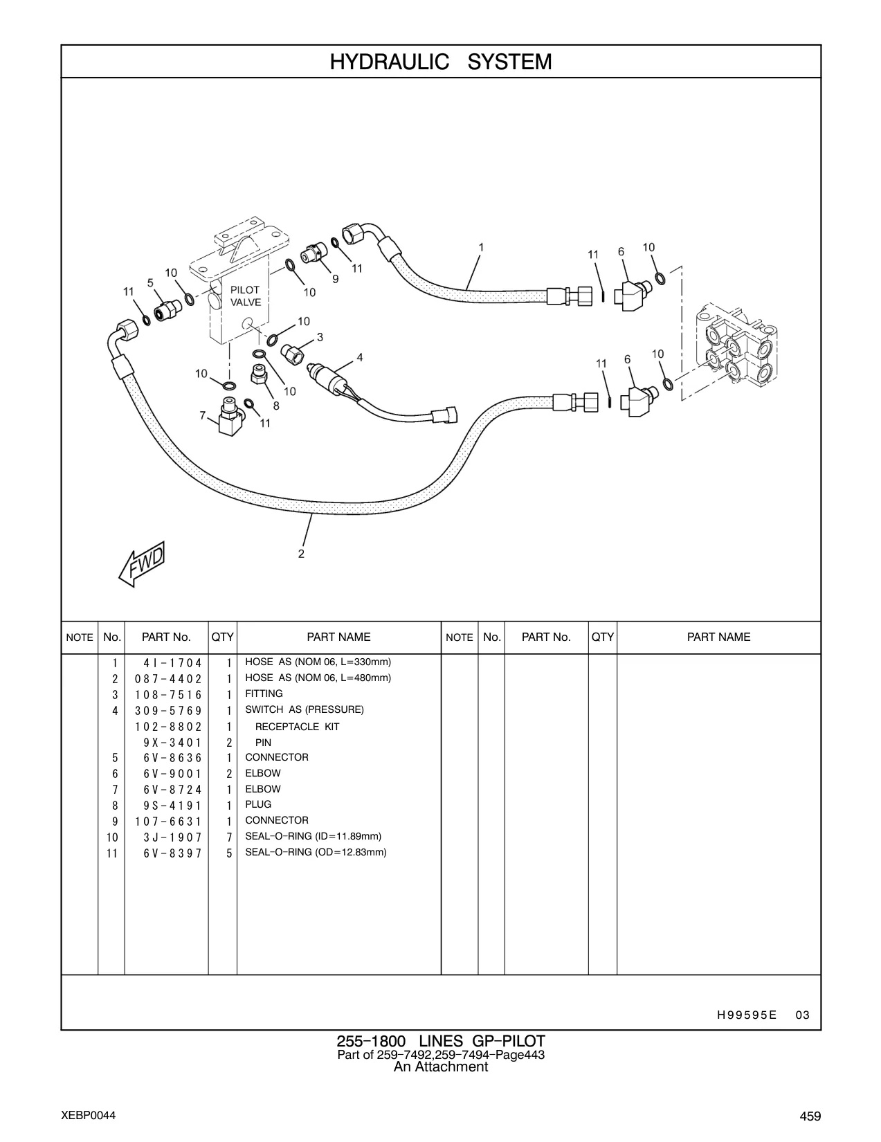4I-1704 - HOSE AS (NOM 06, L=330mm)