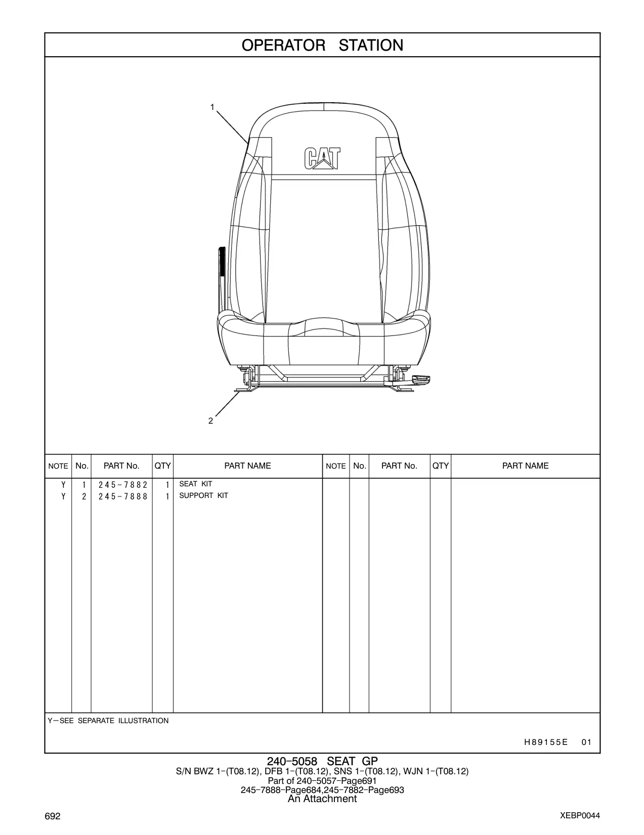245-7882 - SEAT KIT