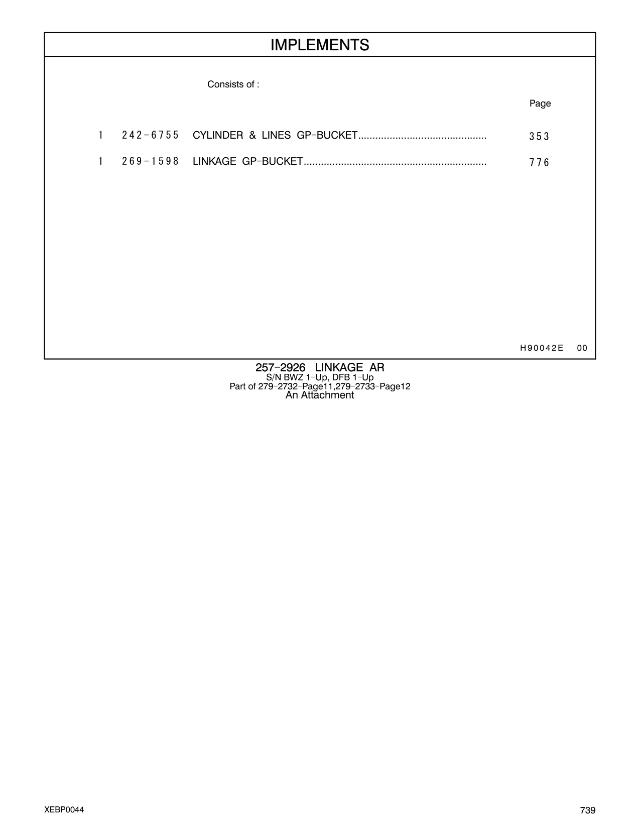 269-1598 - LINKAGE GP - BUCKET................................................................