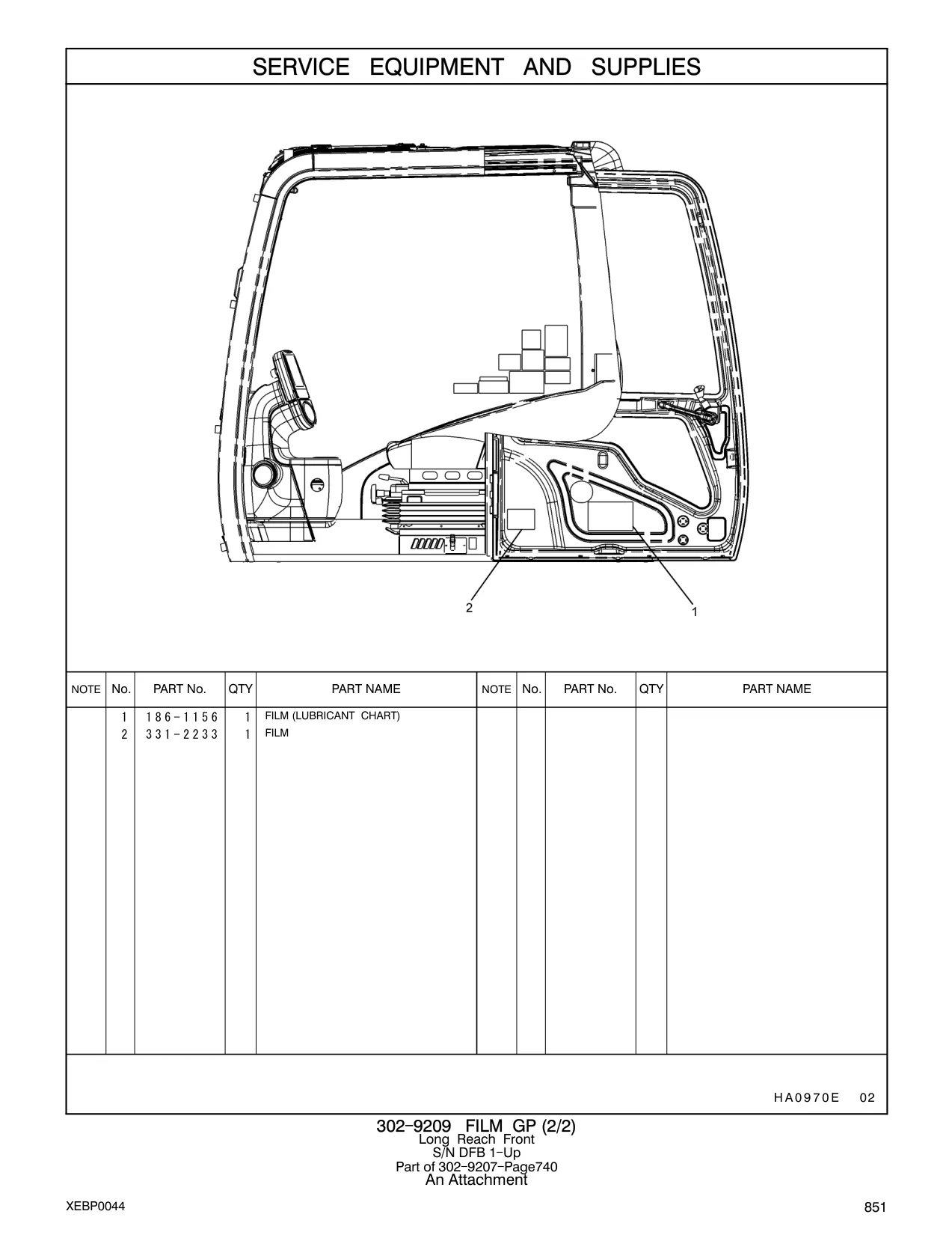 186-1156 - FILM (LUBRICANT CHART)