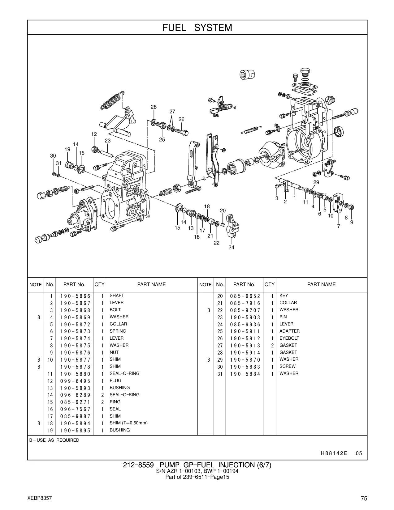 190-5874 - LEVER