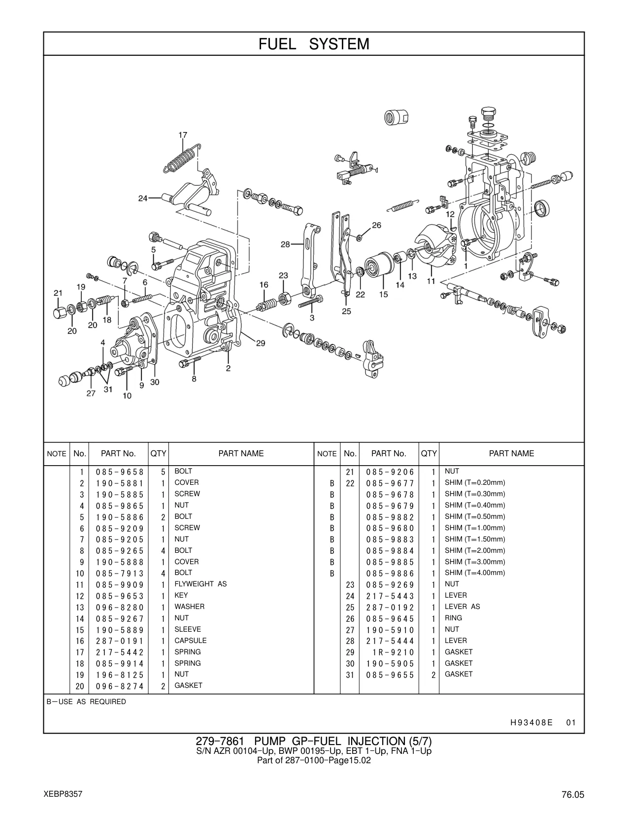 287-0192 - LEVER AS