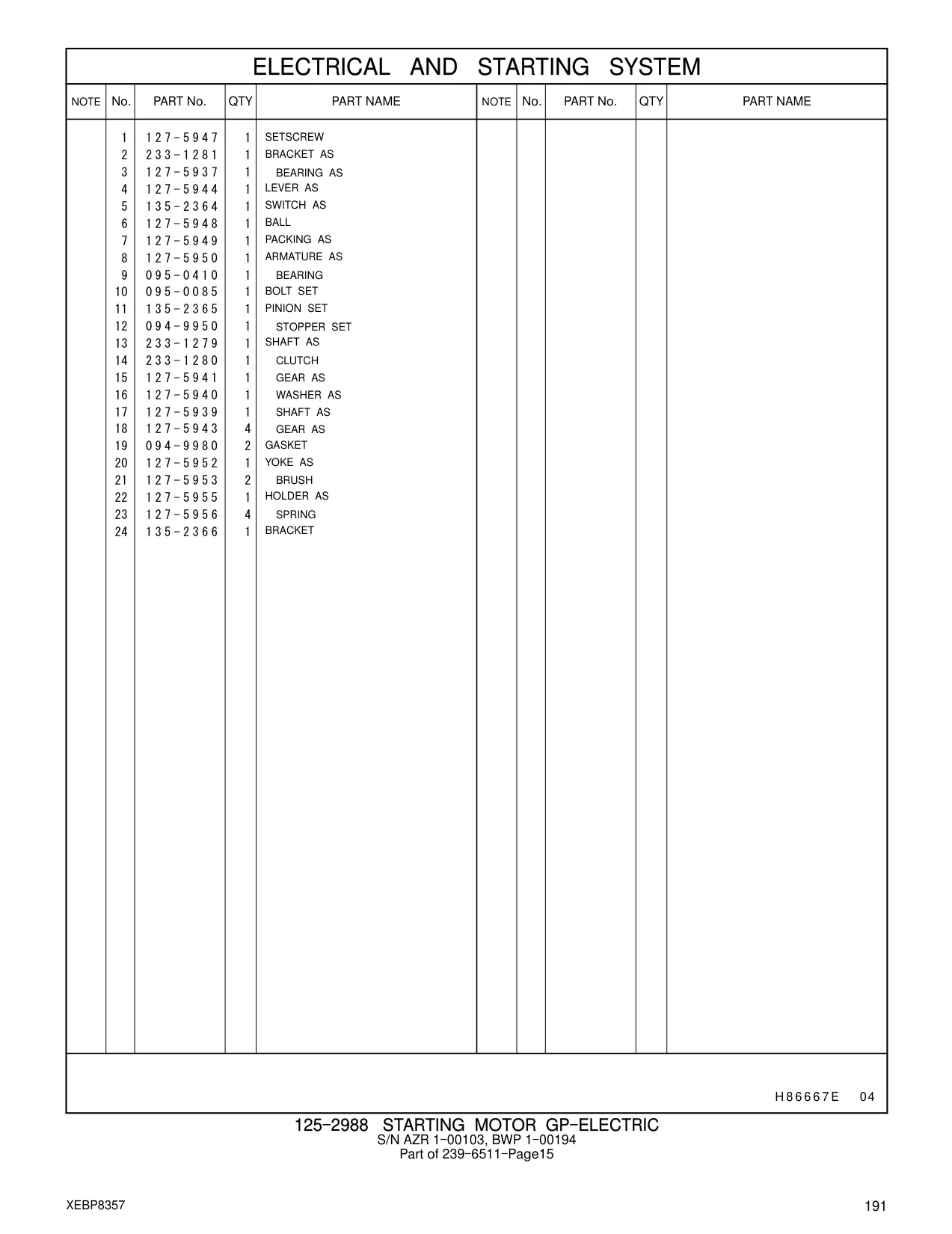 127-5937 - BEARING AS