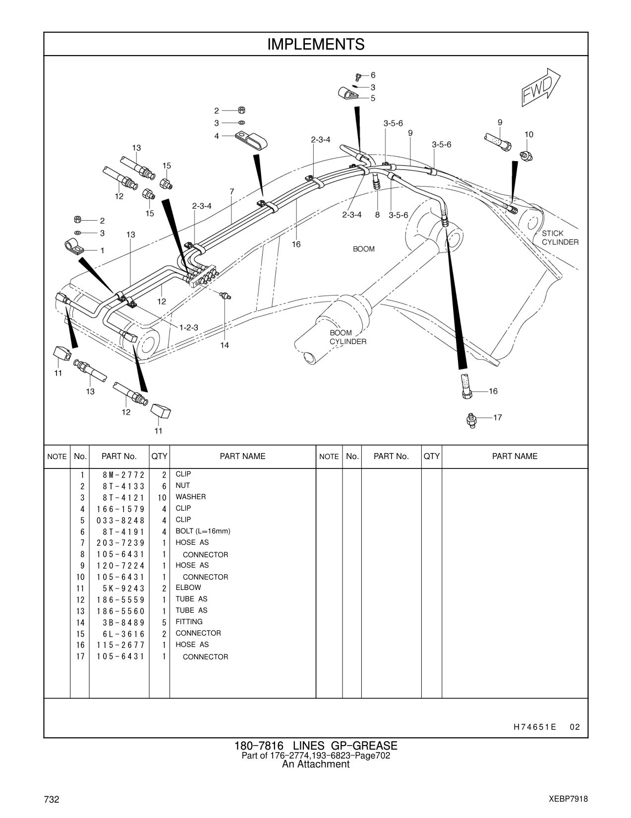 120-7224 HOSE AS CAT parts manual diagram