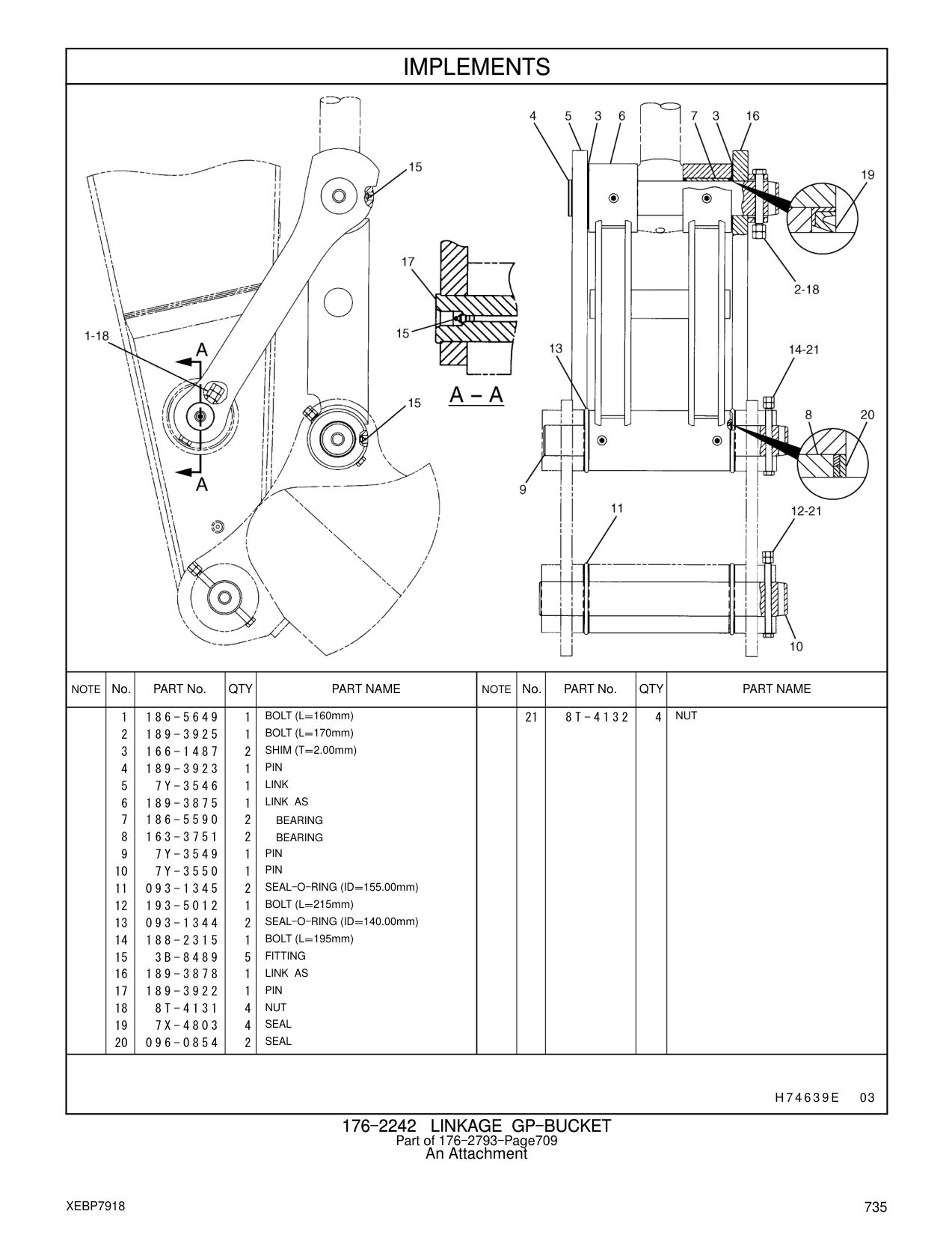 186-5590 BEARING CAT parts manual diagram