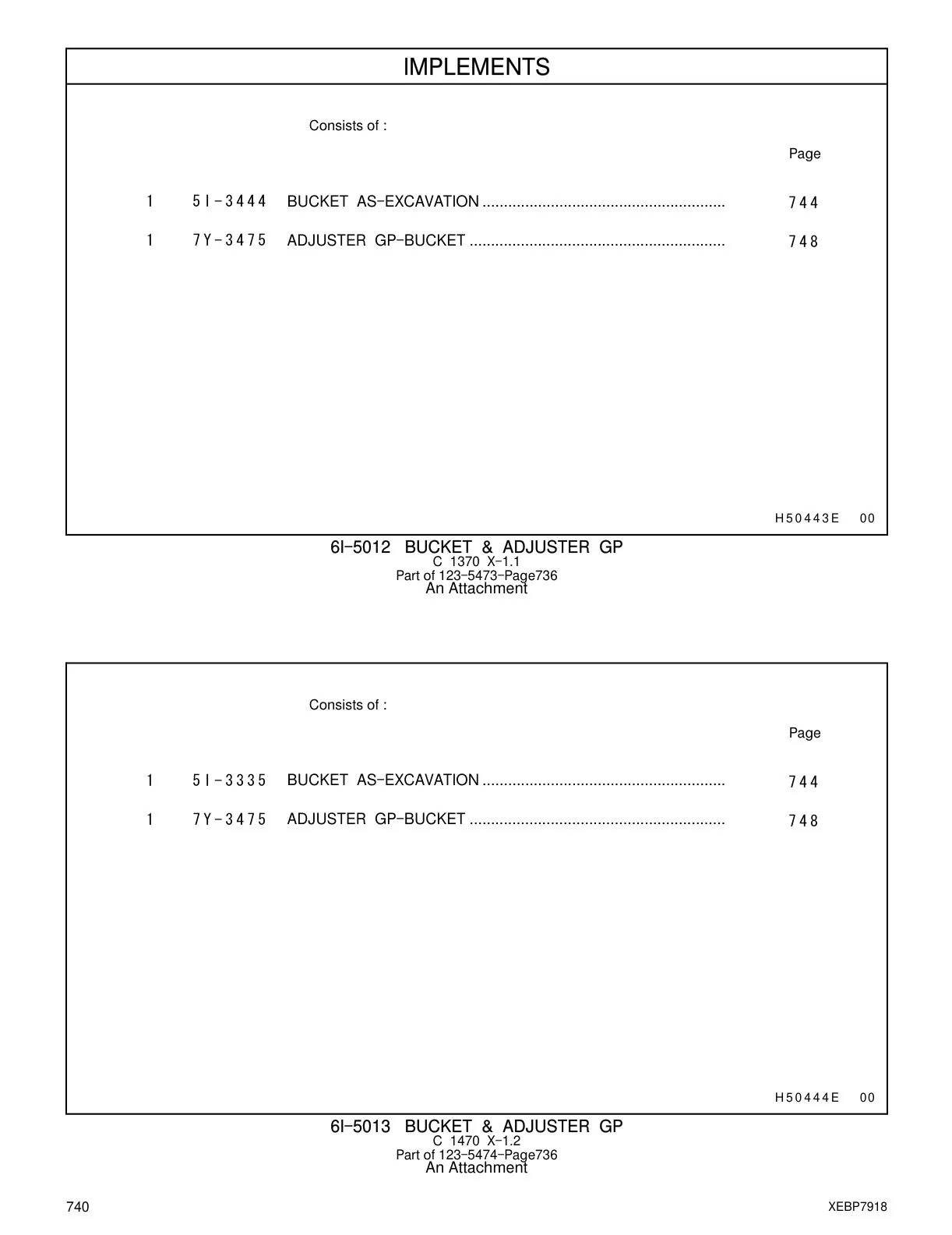 5I-3335 BUCKET AS-EXCAVATION CAT parts manual diagram