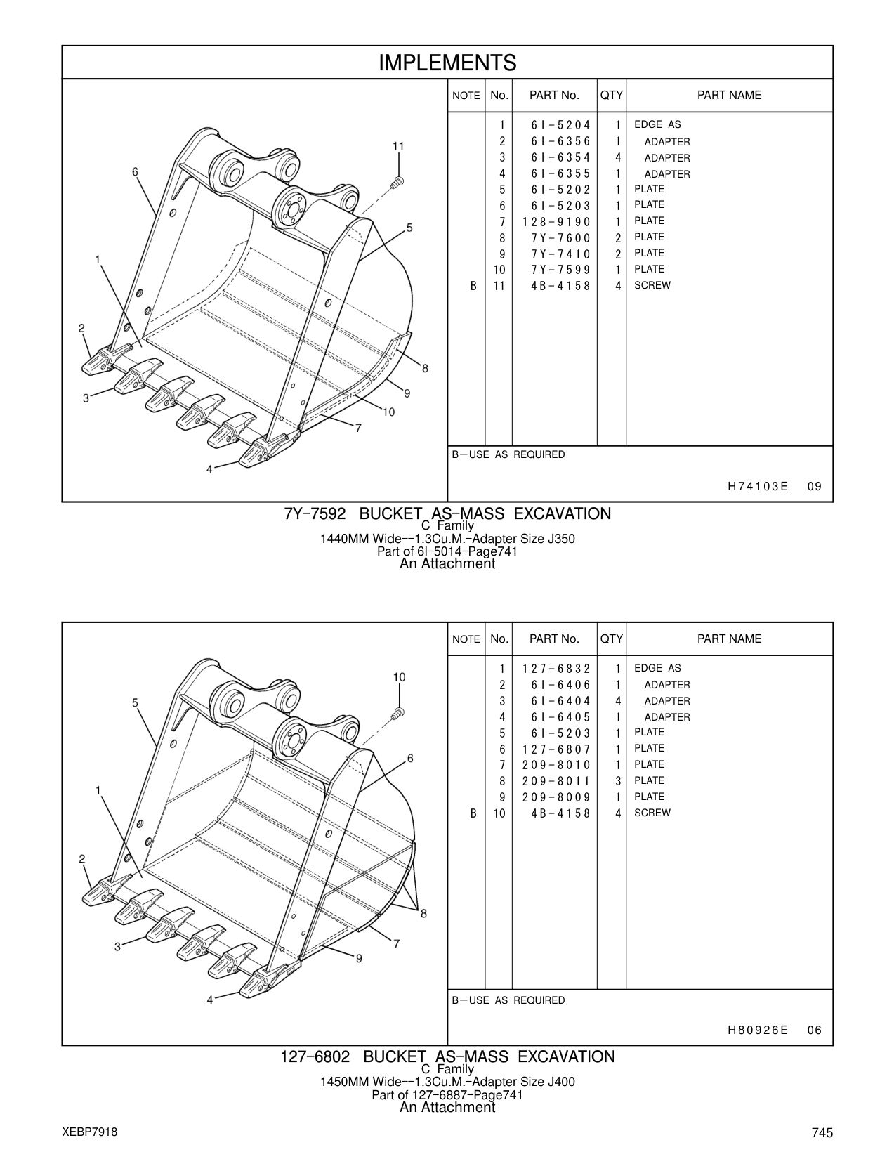 127-6832 EDGE AS CAT parts manual diagram