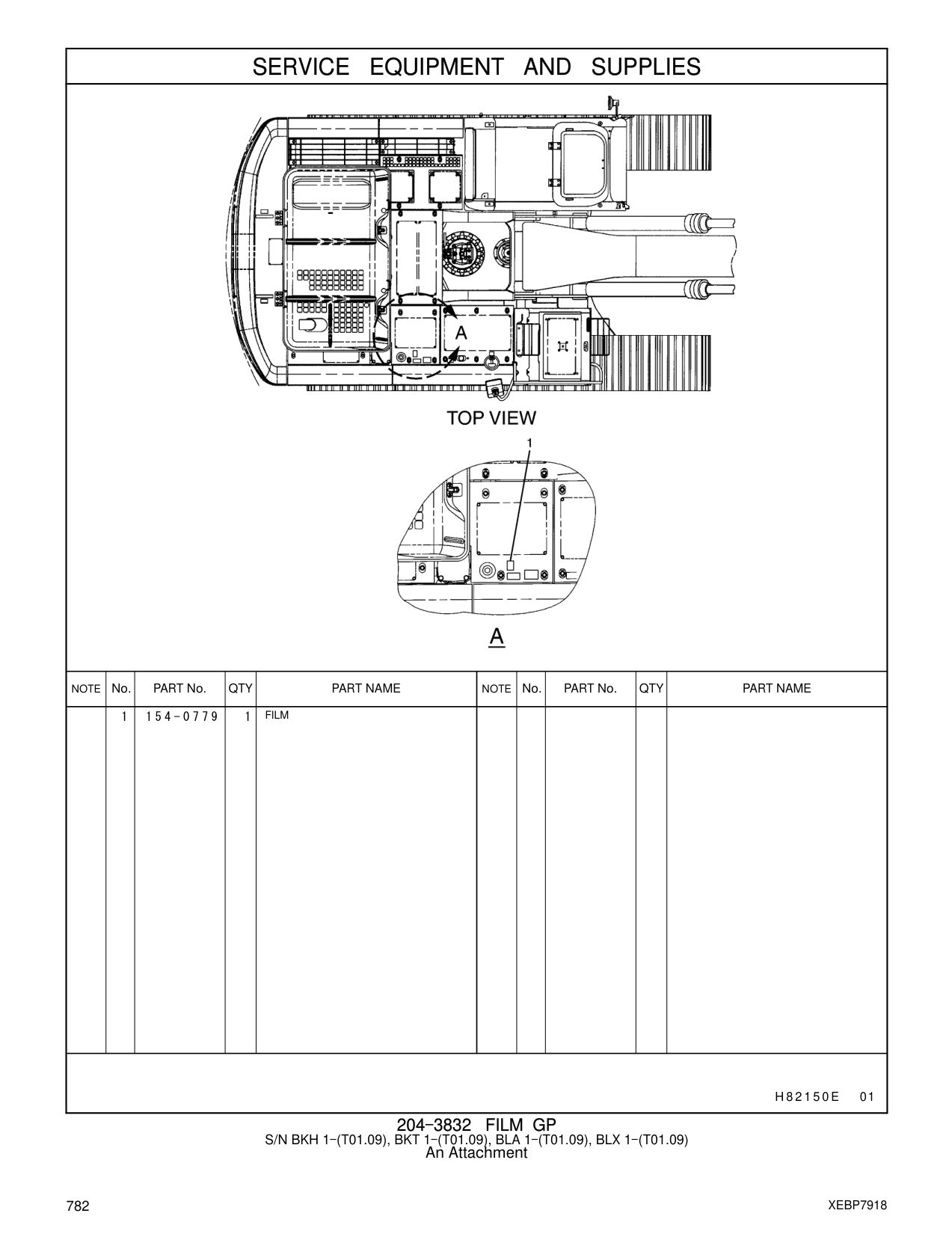 154-0779 FILM CAT parts manual diagram