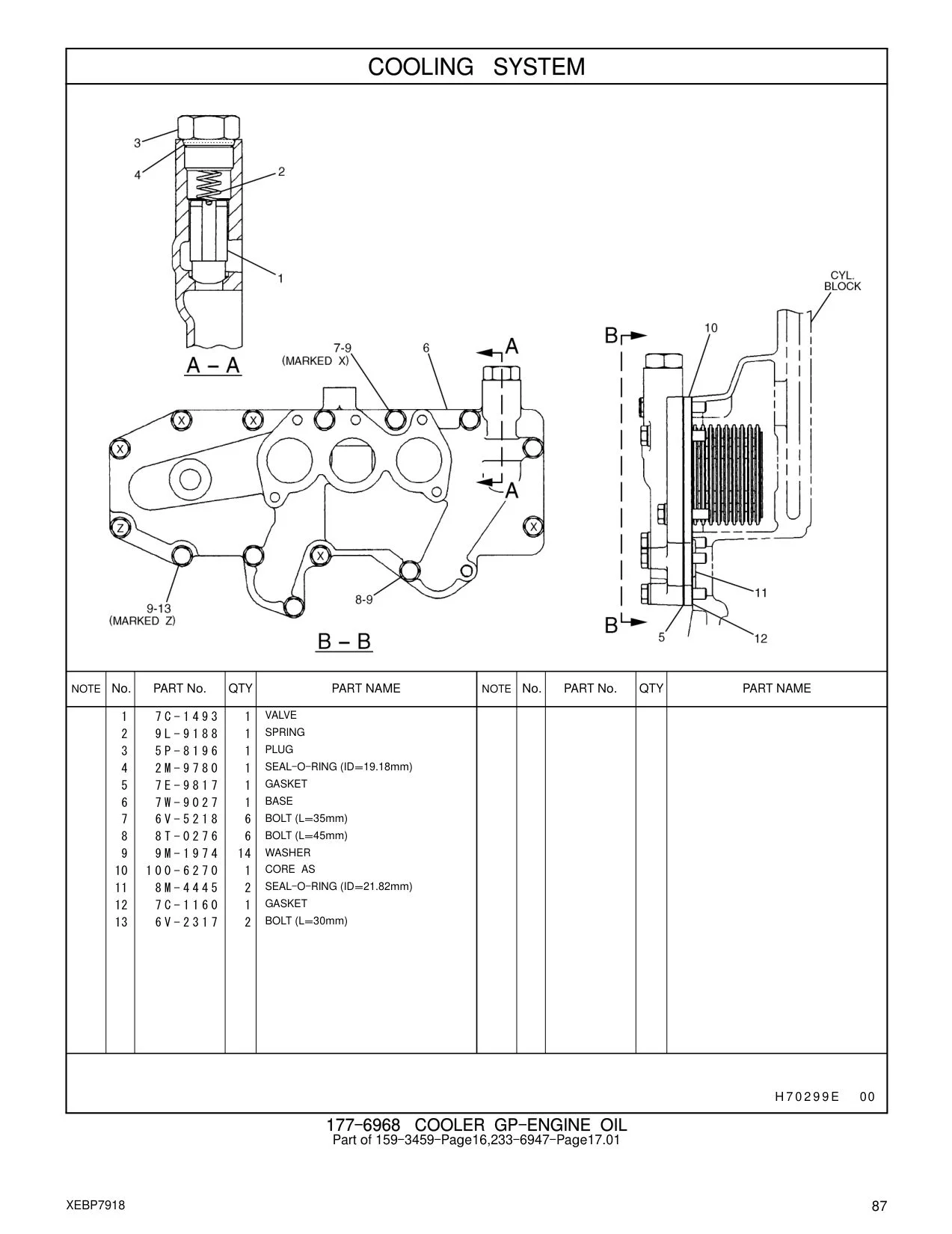 100-6270 CORE AS CAT parts manual diagram