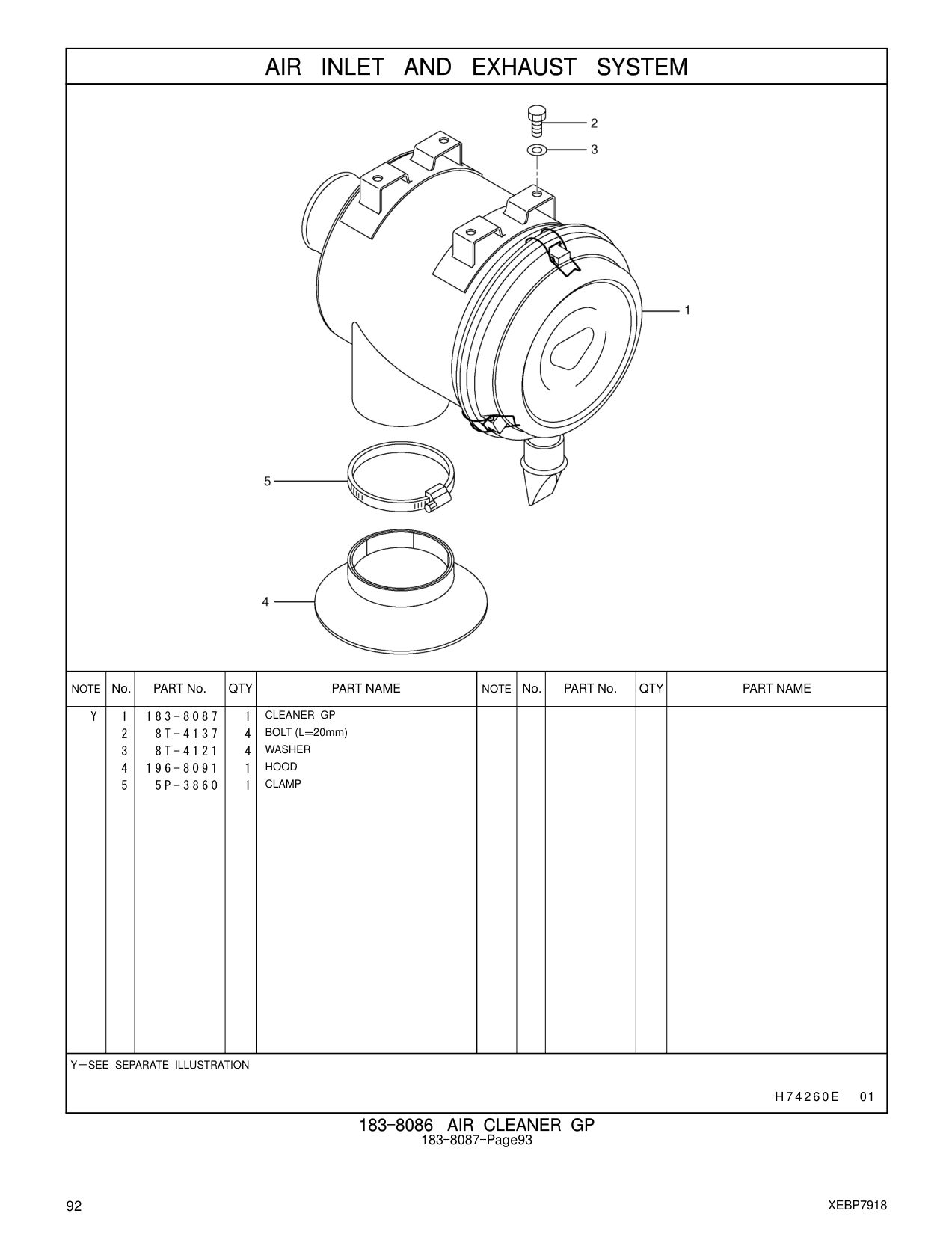 196-8091 HOOD CAT parts manual diagram