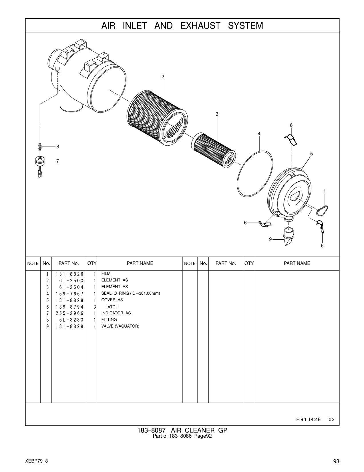 159-7667 SEAL-O-RING (ID=301.00mm) CAT parts manual diagram