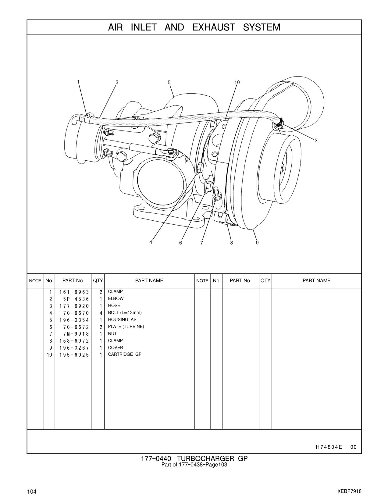 196-0354 HOUSING AS CAT parts manual diagram