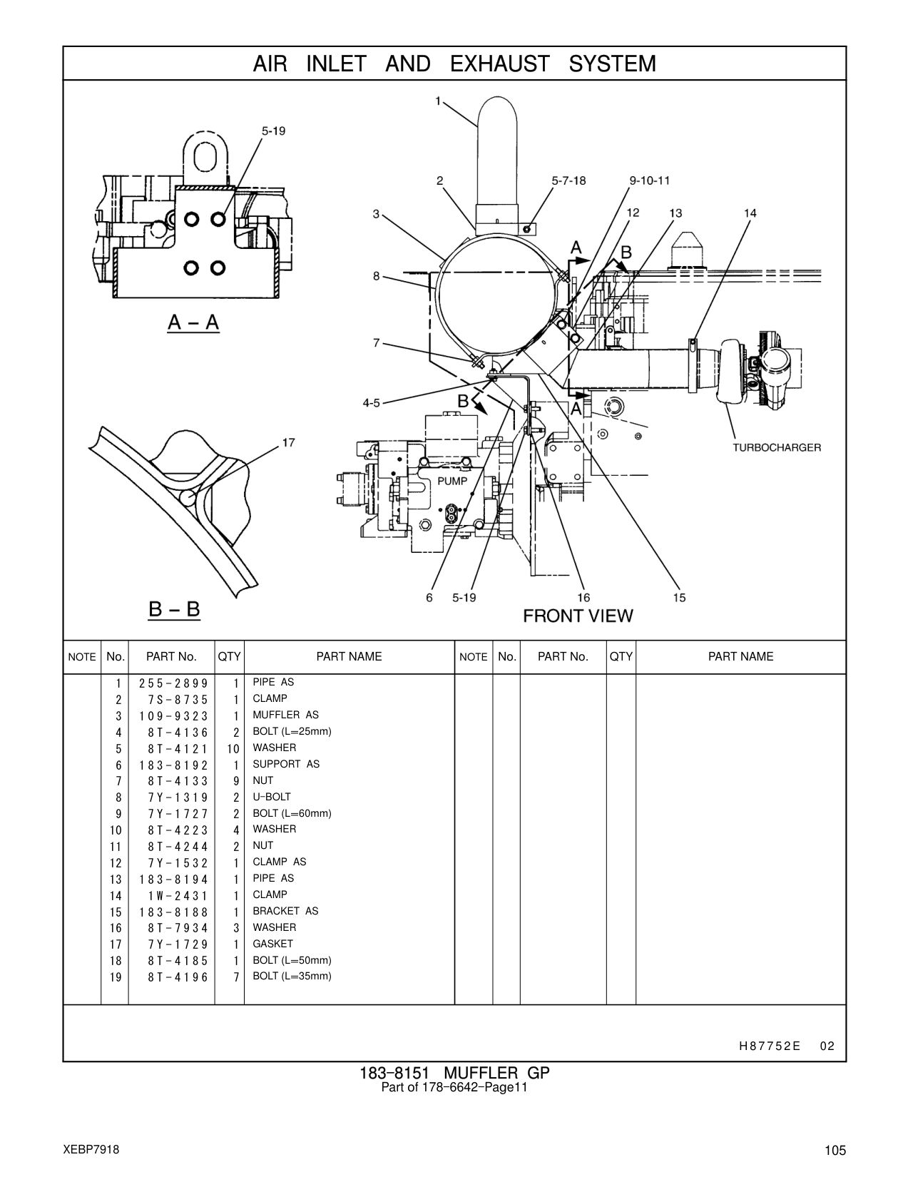 255-2899 PIPE AS CAT parts manual diagram
