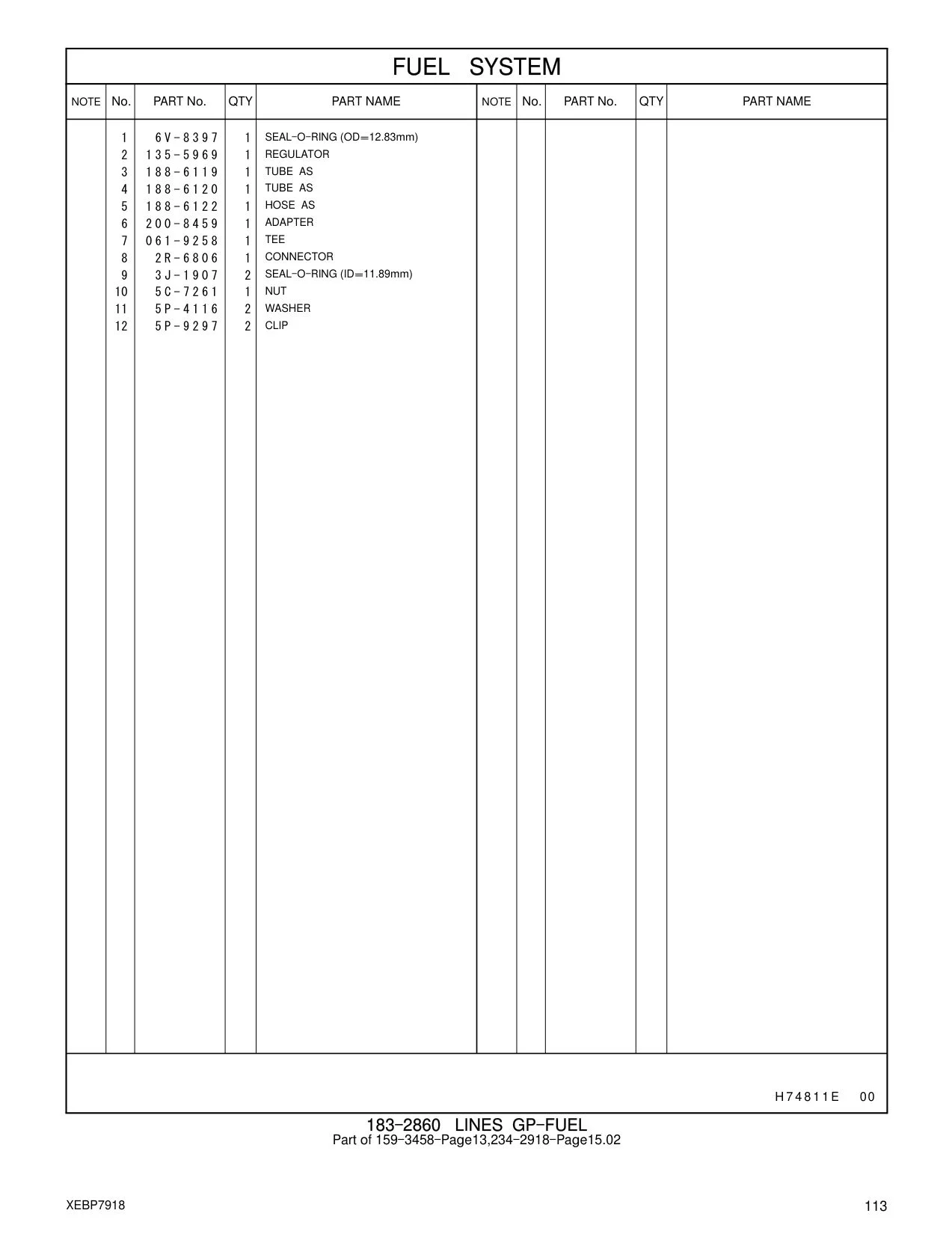 188-6119 TUBE AS CAT parts manual diagram